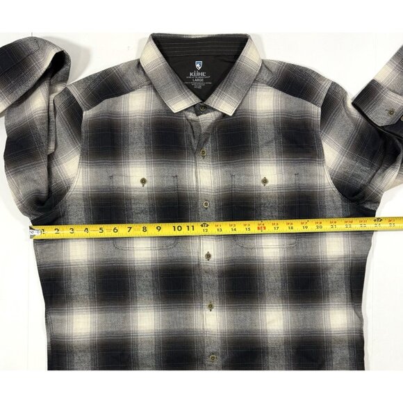 Kuhl Mens The Law Flannel Shirt Size Large Long Sleeve Plaid Inside Pocket - Picture 15 of 16